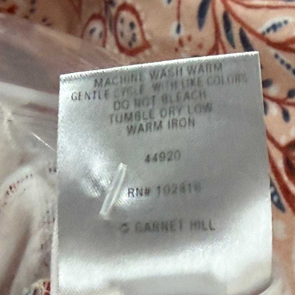 Garnet Hill Organic Cotton Flannel Night Gown XL Paisley Floral Sleepwear NEW - Picture 15 of 16